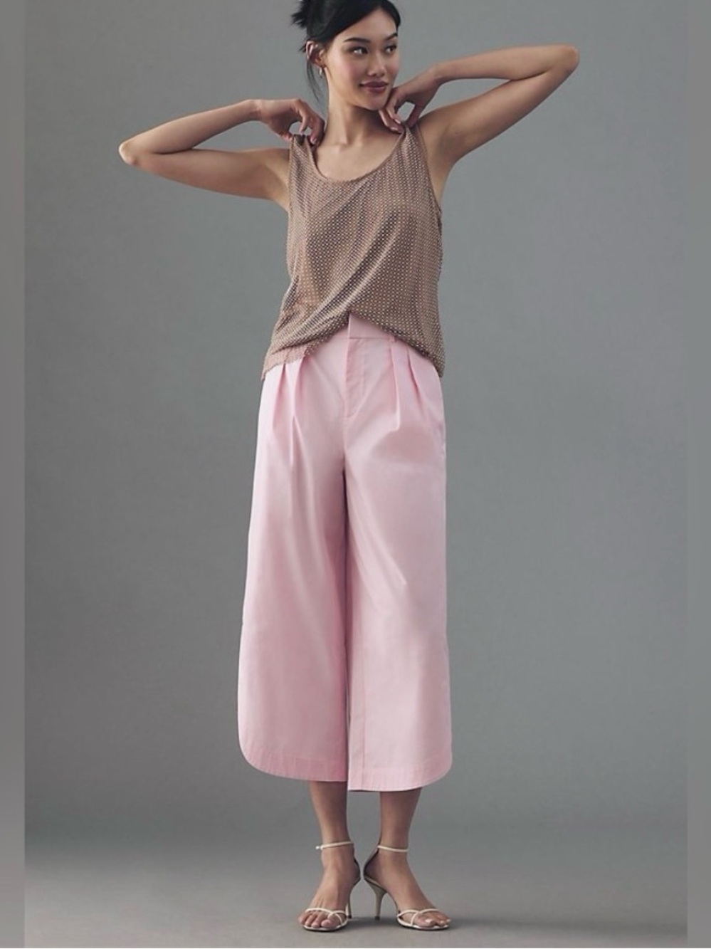 Mare Mare Curved-Hem Chino Pants Wide Leg Light Pink S